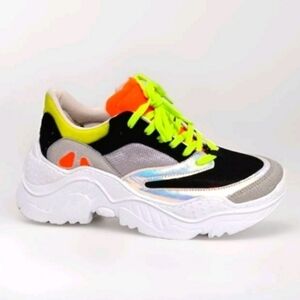 Steve Madden Gillah Multicolor Chunky Platform Sneakers 7 Neon Trendy Streetwear